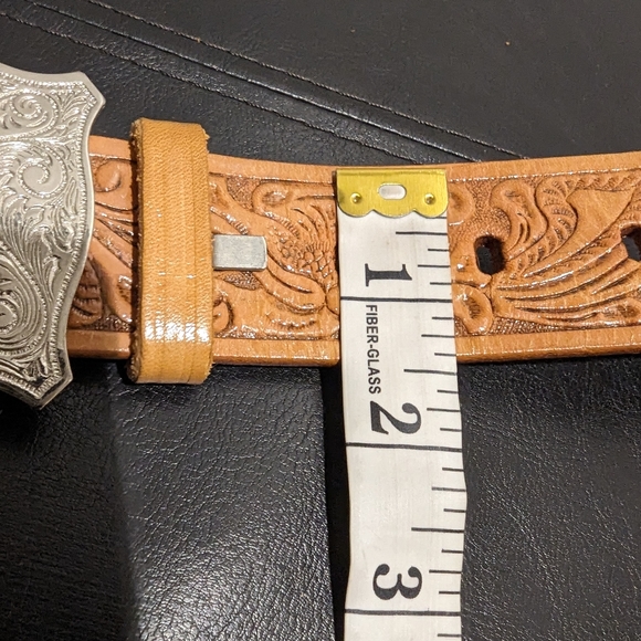 Vintage Genuine Leather Western Rodeo Belt Cowboy boots buckle - Picture 5 of 12